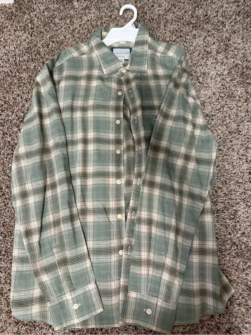 American Eagle Outfitters Green Plaid Lightweight Shirt Jacket
